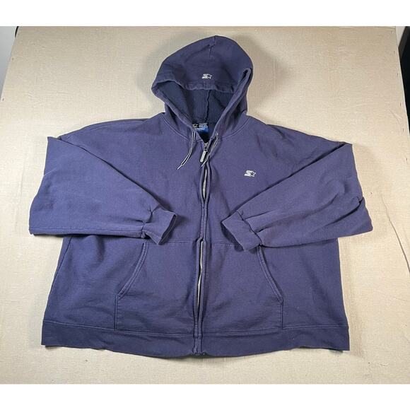 Vintage Starter Pro80 Heavyweight Mens Full Zip Hoodie Size XL Baggy Streetwear - Picture 2 of 7